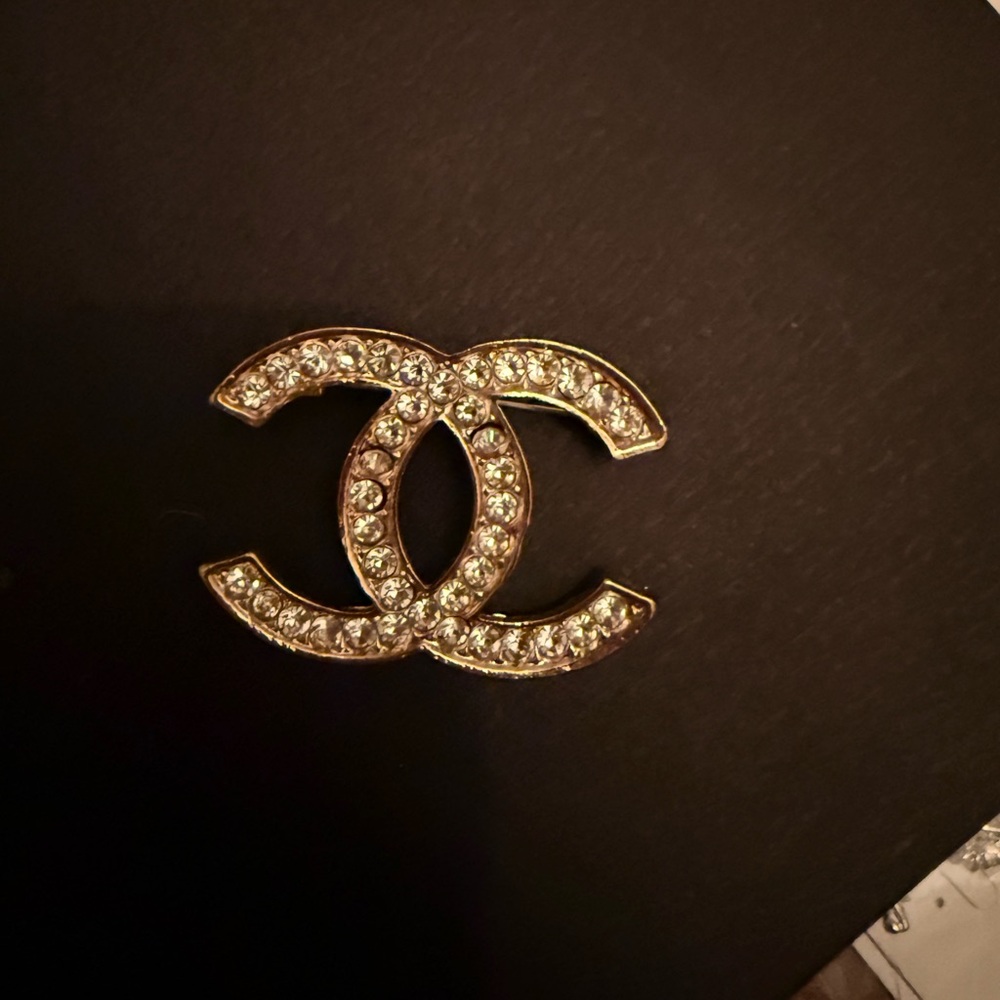 Gold Crystal Brooch